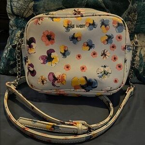 Nine West Floral Crossbody Bag - Baby blue and Multicolor